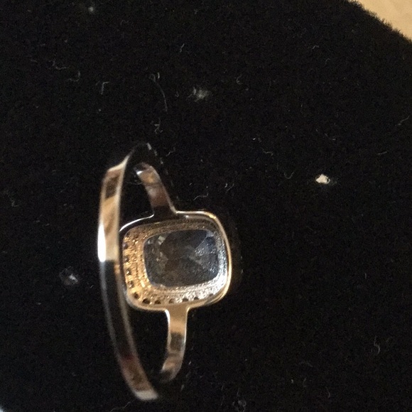 18K White Gold Filled Created Sapphire 💍Ring - Picture 3 of 9